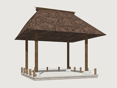 Thatched Pavilion Leisure Gazebo Holiday Gazebo 3d model