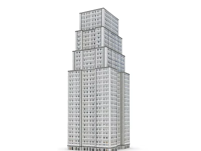 Modern High Rise Office Building With Multiple Floors And Glass Windows Exterior Design 3d model