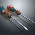 Two Colorful Handle Screwdrivers With Metal Shaft For Hardware Repair And DIY