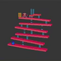 Game Character On Pink Platform Level With Blue Ladders Boxes And Barrels