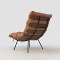 Beige Padded Lounge Chairs With Modern Metal Legs And Comfortable Design