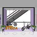 Modern Window Bicycle Window 3d model