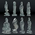 Detailed Bronze Sculptures Carvings Art Collection Various Standing Seated Postures