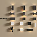 Poliform Modern Wall Lamps With Various Shapes And Warm Lighting Designs 3d model