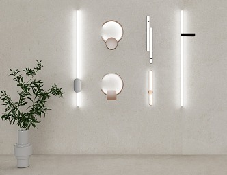 decorative wall lamp landscape lamp circular lamp square lamp linear lamp 3d model