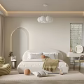 Cozy Kids Room Interior With Bed Pillows Striped Chair Modern Chandelier And Beige Rug