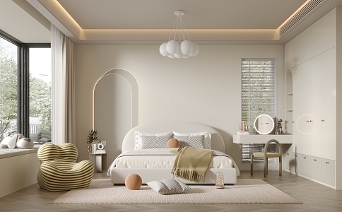 Modern Cream Style Children's Room Cream Children's Room 3d model