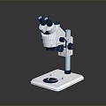 Modern microscope magnifying glass experimental equipment 3d model