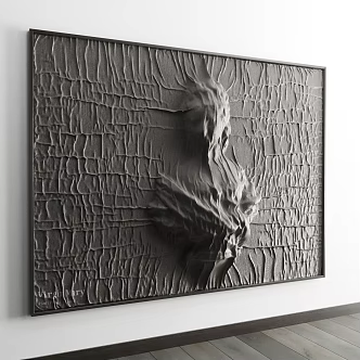 Modern Black Abstract Man Wall Decoration 3d model