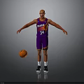 Purple Suns Number 34 Basketball Player Toy Model With Basketball And Open Arms