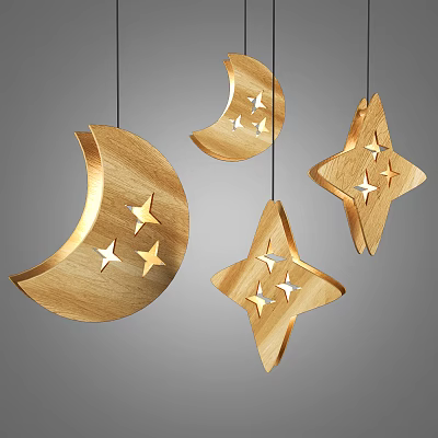 Nordic shaped chandelier moon 3d model Nordic shaped chandelier moon 3d model