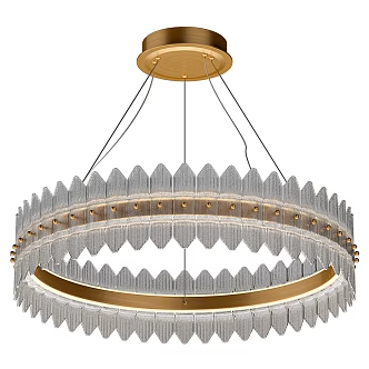 Modern metal glass round chandelier 3d model