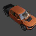 Orange High Performance Pickup Truck With Stylish Black Wheels And Modern Design