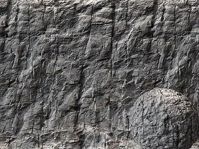 Detailed Gray Rock Texture Component Featuring Cracked Surface And Circular Protrusion 3d model