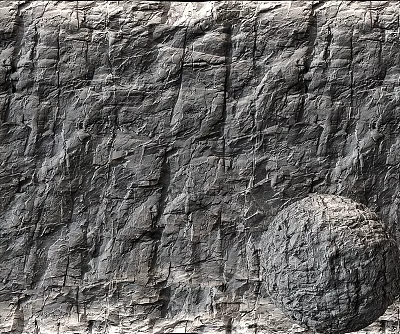 Detailed Gray Rock Texture Component Featuring Cracked Surface And Circular Protrusion 3d model