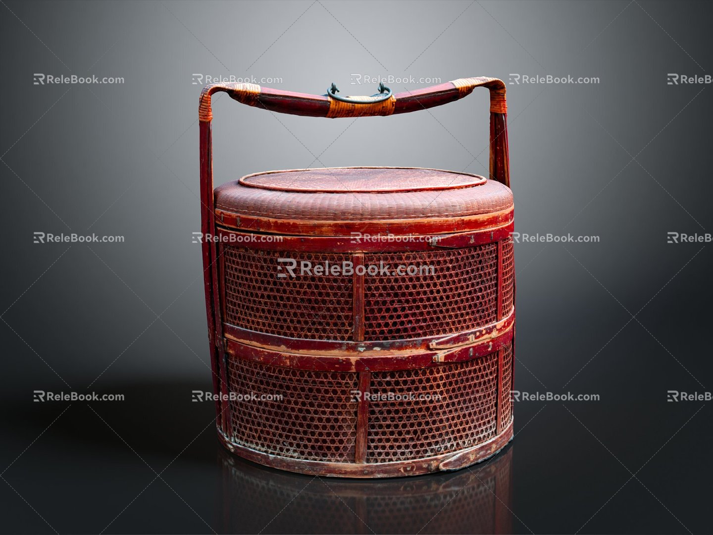 Modern Basket Food Box Bamboo Basket 3d model