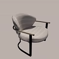 Modern Style Single Chair With Gray Checkered Backrest And Metal Frame Wooden Floor Interior