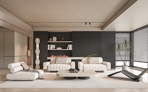 modern living room 3d model