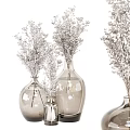Collection of Glass Vases With Decorative Flowers In Different Sizes For Home Decor