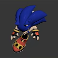 Sonic The Blue Hedgehog Character With Green Eyes And Red Shoes In Dynamic Pose