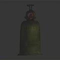 Antique Bronze Bell Musical Instrument With Decorative Top And Red Striker