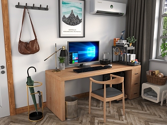 Study Computer Storage Rack Table Lamp Hook Air Conditioning Umbrella Cat Nest Air Conditioning Headset 3d model