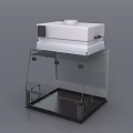 Laboratory Transparent Enclosure With White Control Unit And Black Base