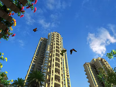 High Rise Commercial Building With Modern Elevator And HVAC Systems 3d model