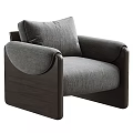 Modern Minimalist Leisure Chair Upholstered Beige Fabric With Dark Wooden Frame And Multiple Colors