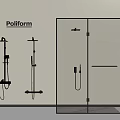 Modern Poliform Shower System With Glass Enclosure And Wall Mounted Designs 3d model