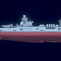 modern cruiser guided missile cruiser 3d model