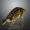 Realistic Ankylosaurus Dinosaur 3D Model With Yellow Brown Body Armored Back And White Spots