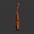 Elegant Wooden Violin With Glossy Surface And Fine String Details For Home Use