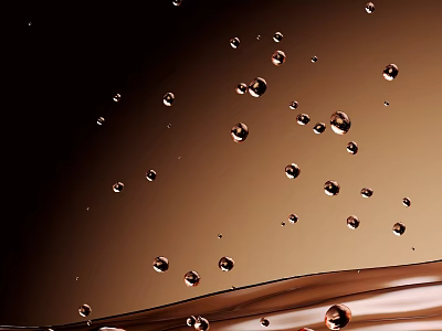 Natural Brown Liquid Hydrating Serum With Shiny Water Droplets For Daily Moisturizing 3d model