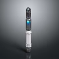 Futuristic Technological Device Featuring Blue Glowing Core And White Metallic Body
