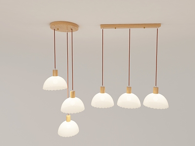 Modern Log Cream Wind Chandelier Combination model