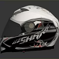 Stylish Motorcycle Helmet SHARK Brand White Black Red Design Transparent Visor