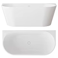 Sleek White Freestanding Bathtub With Oval Shape And Smooth Surface Design