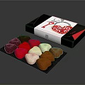 Heart Shaped Chocolates In Assorted Colors With Decorative Packaging Box 3d model