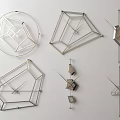 Modern Geometric Wall Clocks With Metal Frames And Various Artistic Shapes 3d model