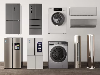 Modern refrigerator appliance combination 3d model