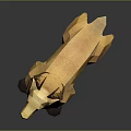Low Poly Deer Model With Antlers And Light Brown Standing Design