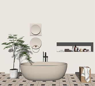 Quiet Bathtub Bathroom 3d model