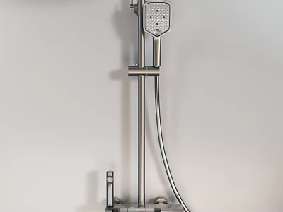Modern Chrome Shower System With Adjustable Head Handheld Sprayer And Bracket 3d model