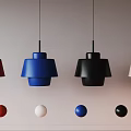 Minimalist Design Pendant Lights In Red Blue Black And White Colors For Modern Home Decor