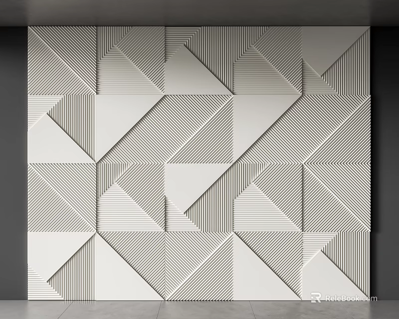 Modern Geometric Wall Paneling Design For Interior Decor 3d model 