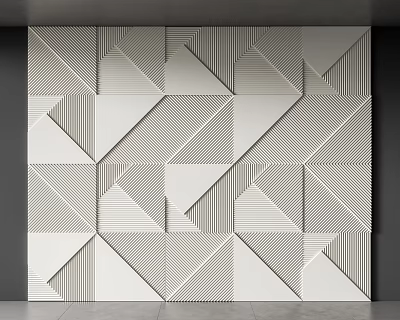 Modern Geometric Wall Paneling Design For Interior Decor 3d model