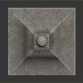 Traditional Stone Lantern With Square Body Dome Top And Textured Base For Oriental Garden Decor