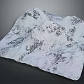 White Snowy Terrain Model With Gray Textures And Irregular Undulating Surface 3d model