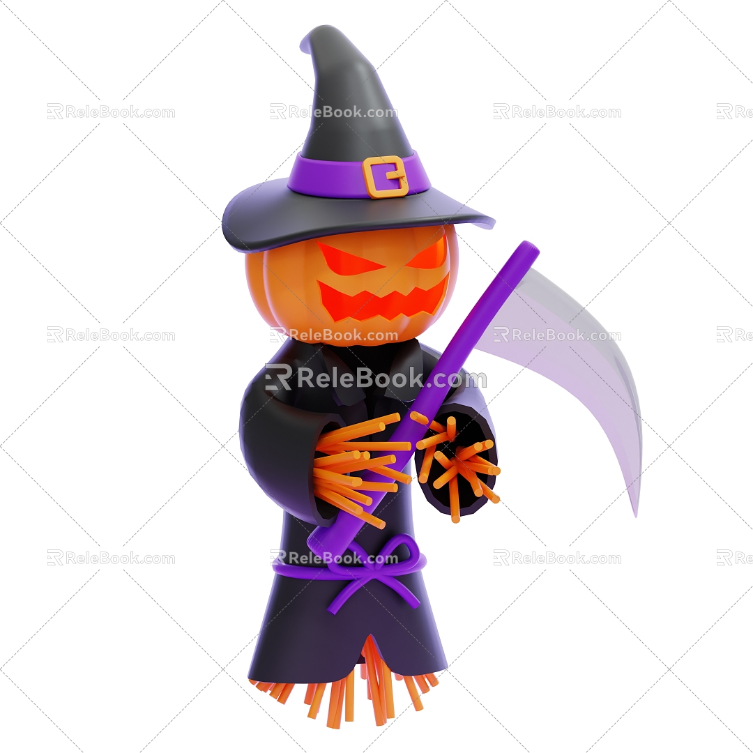 American Halloween Decorations Pumpkin Head Scarecrow Cartoon Halloween Decorations Bat 3d model